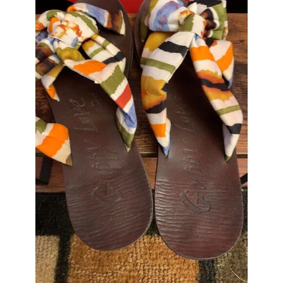 Blowfish Size 9.5 Sandals Guppy Love Striped Cloth Summer Shoes Worn Once EUC - Picture 6 of 7